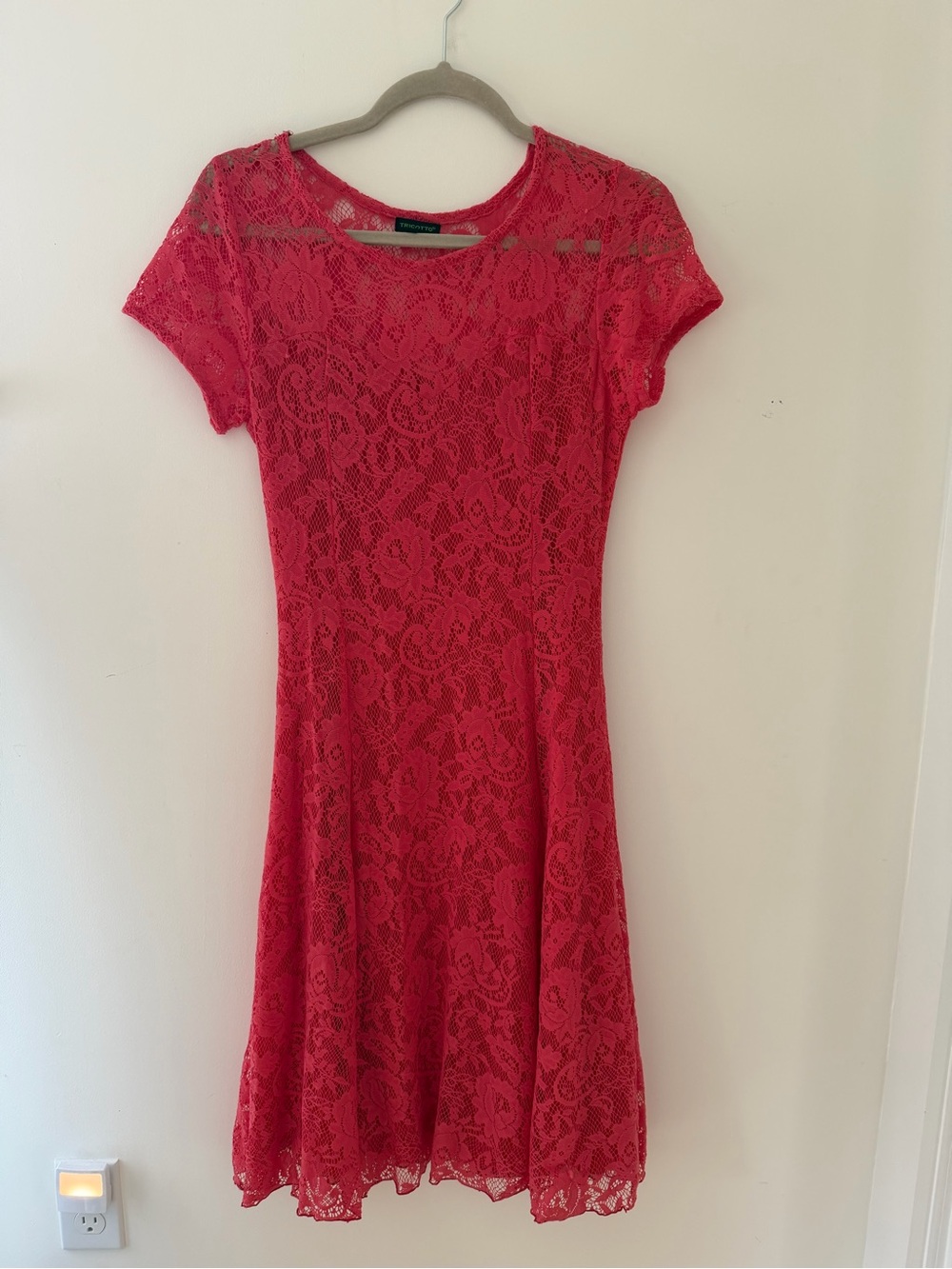 Tricotto Red Lace Fit & Flare Dress